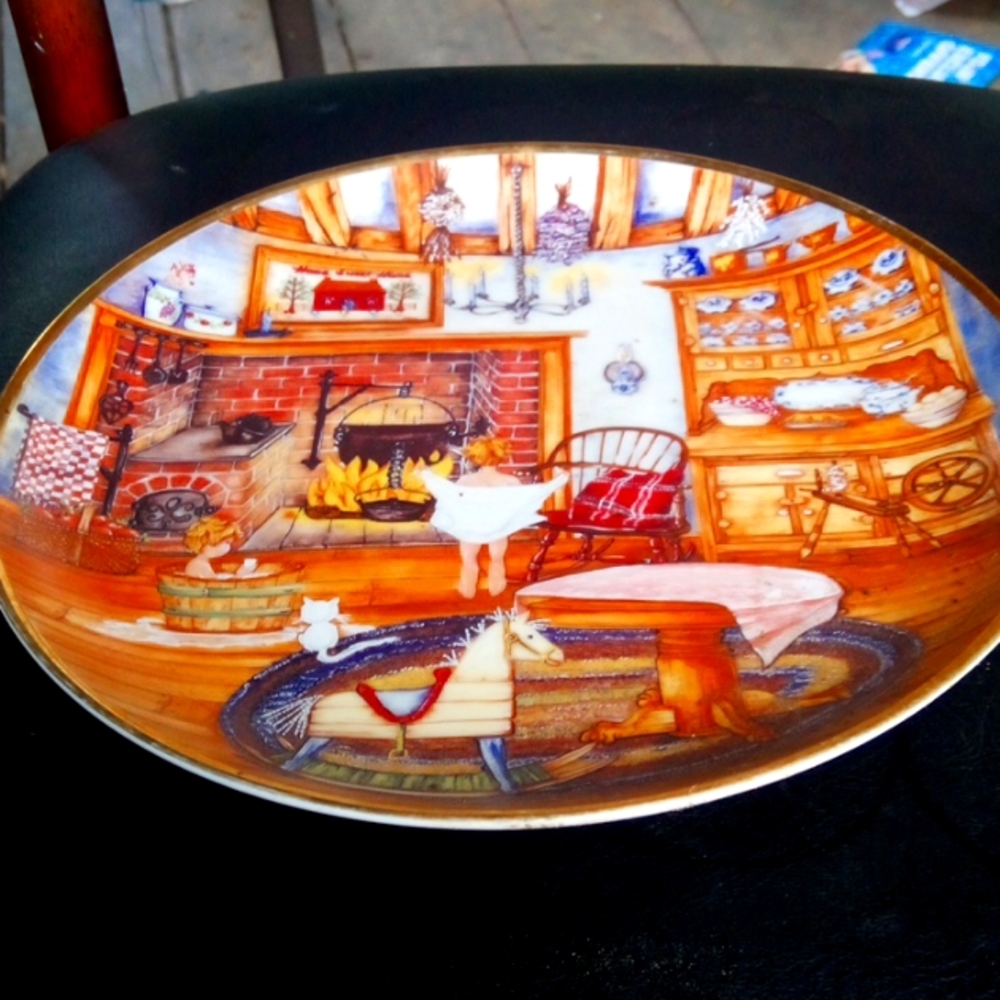 Saturday night bath collectors plate